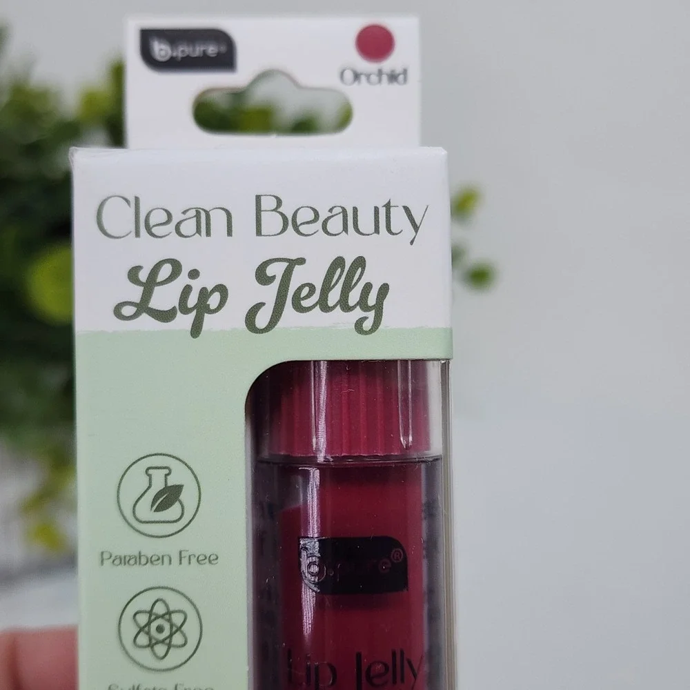 B-Pure Clean Beauty Lip Jelly, Vegan Cruelty Free Lip Gloss - Orchid